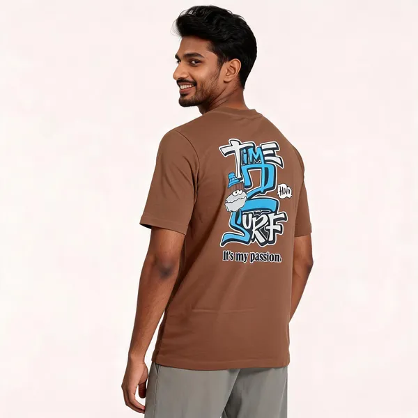 Brown_Cotton_Hosiery_T-Shirt_For_Men