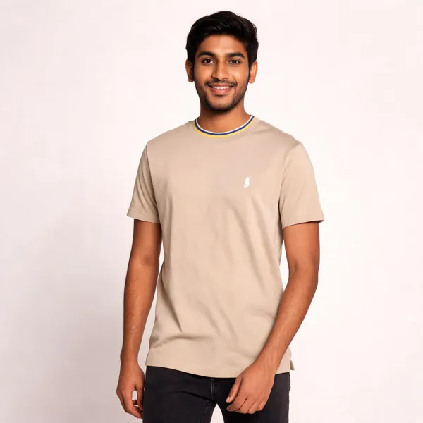 Beige_Cotton_Lycra_T-Shirt_For_Men