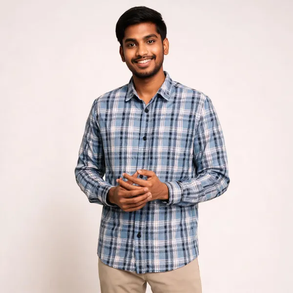 Blue_Oxford_Check_Shirt_For_Men