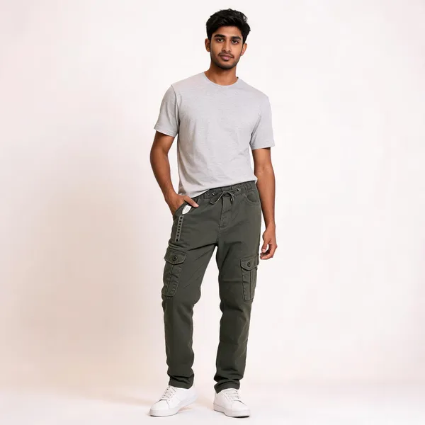 Dark_Olive_Cotton_Cargo_Pants_For_Men