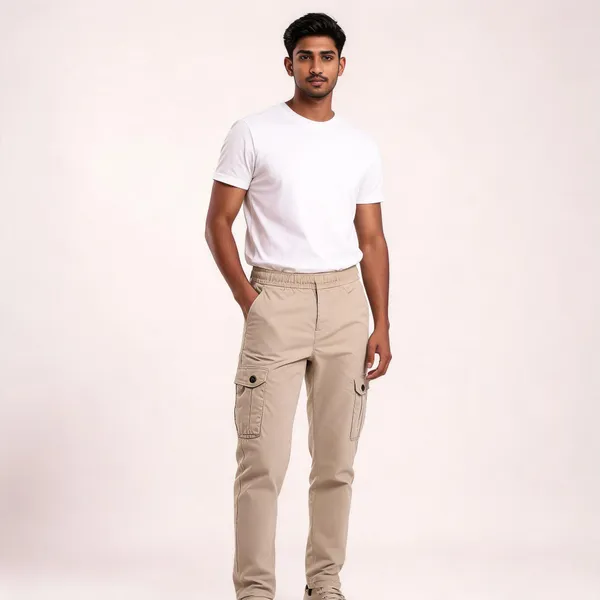 Beige_Cotton_Cargo_Pants_For_Men
