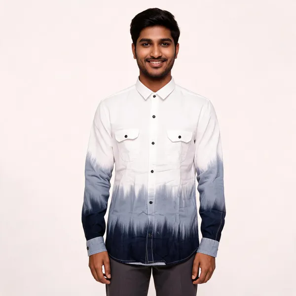 White_Cotton_Two-Tone_Shirt_For_Men