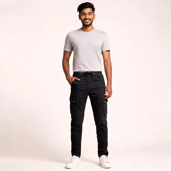 Black_Cotton_Lycra_Regular_Fit_Cargo_Pants_For_Men