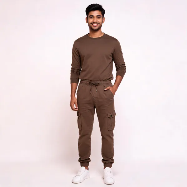Brown_Cotton_Joggers_For_Men