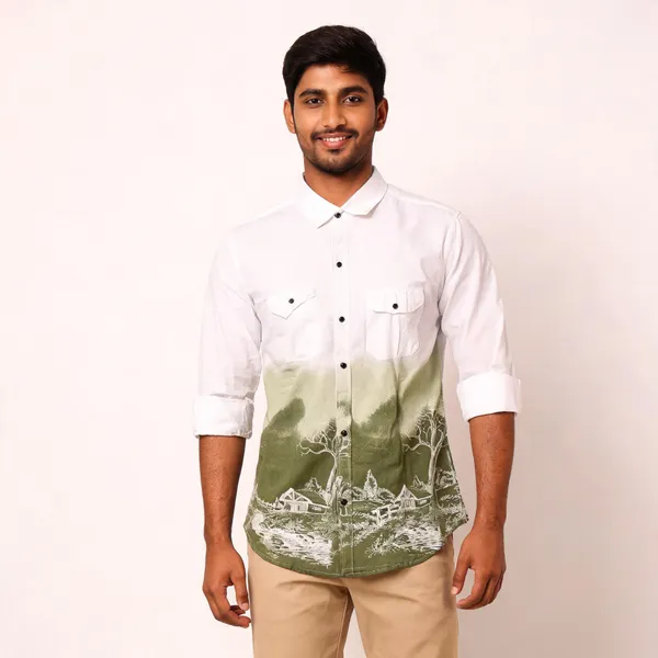 White_Cotton_Double_Colour_Shirt_For_Men