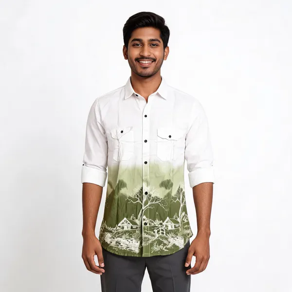 White_Cotton_Double_Colour_Shirt_For_Men