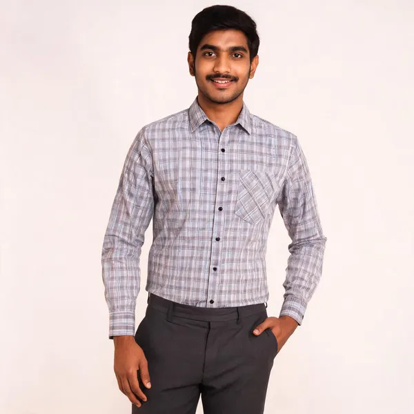 Grey_Oxford_Check_Shirt_For_Men