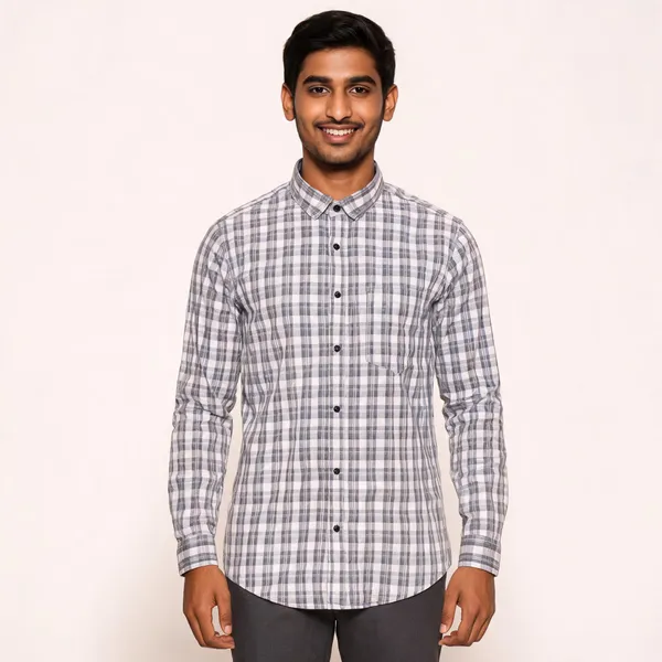 Grey_Cotton_Oxford_Check_Shirt_For_Men