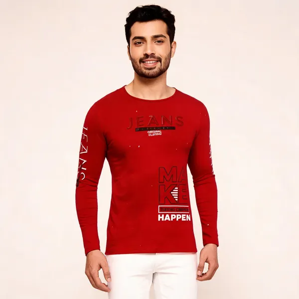 Red_Cotton_Hosiery_T-Shirt_For_Men