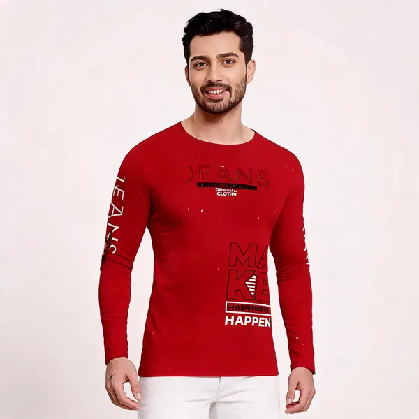Red_Cotton_Hosiery_T-Shirt_For_Men