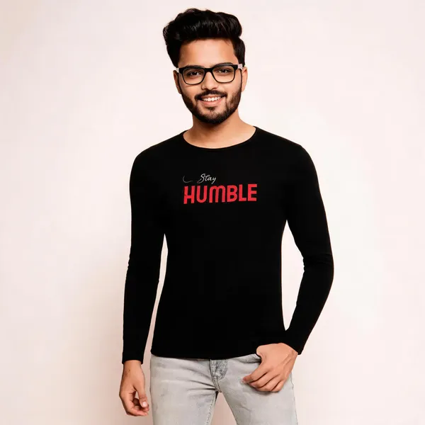 Black_Cotton_Hosiery_T-Shirt_For_Men