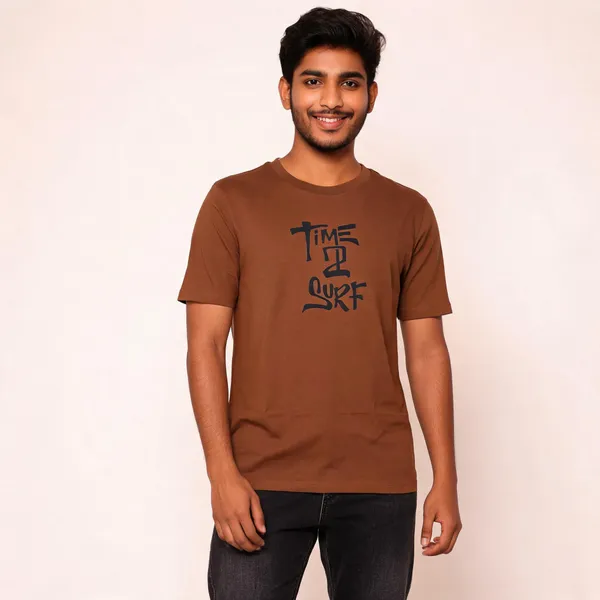 Brown_Cotton_Hosiery_T-Shirt_For_Men