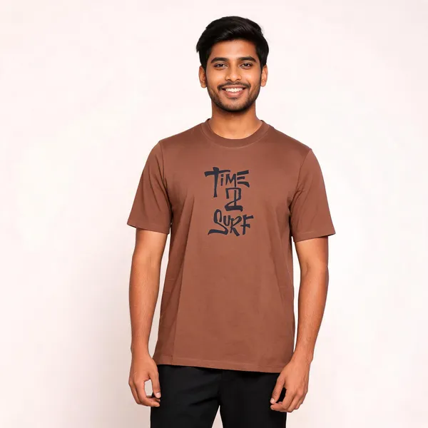 Brown_Cotton_Hosiery_T-Shirt_For_Men