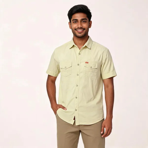 Light_Green_Cotton_Half_Sleeve_Shirt_For_Men