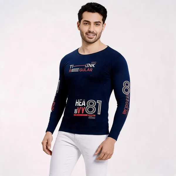 Navy_Blue_Cotton_Hosiery_T-Shirt_For_Men