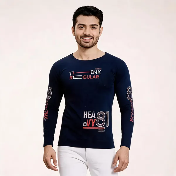 Navy_Blue_Cotton_Hosiery_T-Shirt_For_Men