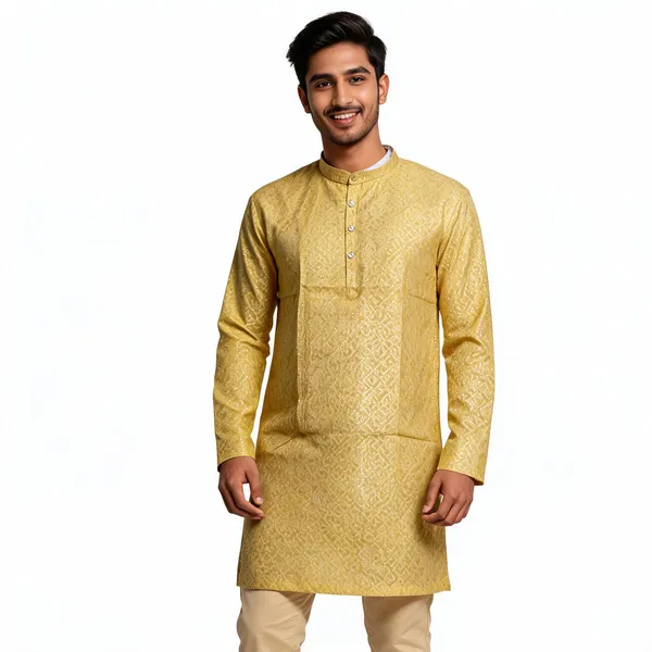Mustard_Fancy_Party_Kurta_For_Men