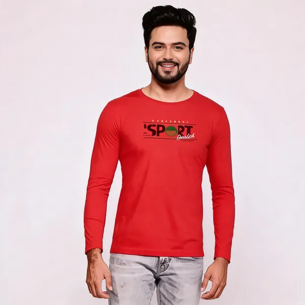 Red_Cotton_Hosiery_T-Shirt_For_Men