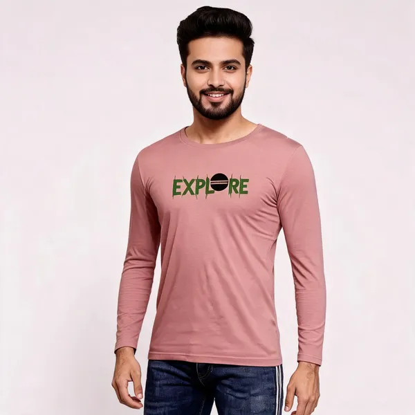 Pink_Cotton_Hosiery_T-Shirt_For_Men
