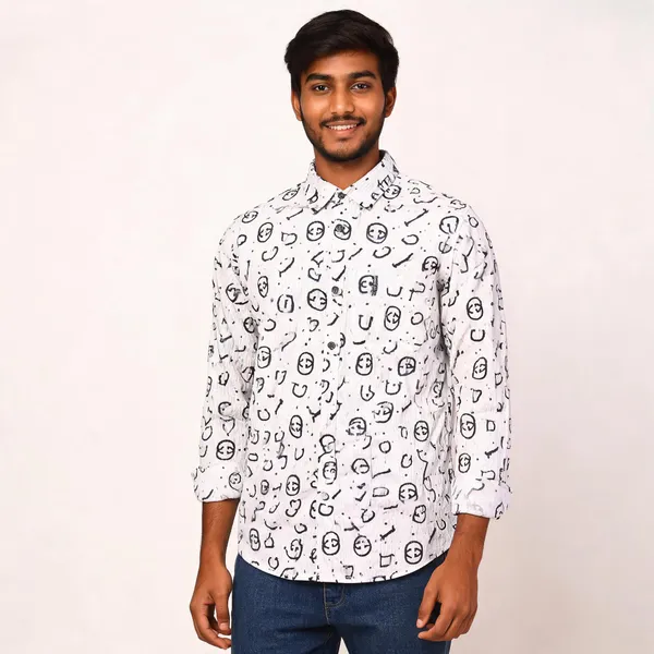 White_Popcorn_Fabric_Full_Sleeve_Shirt_For_Men