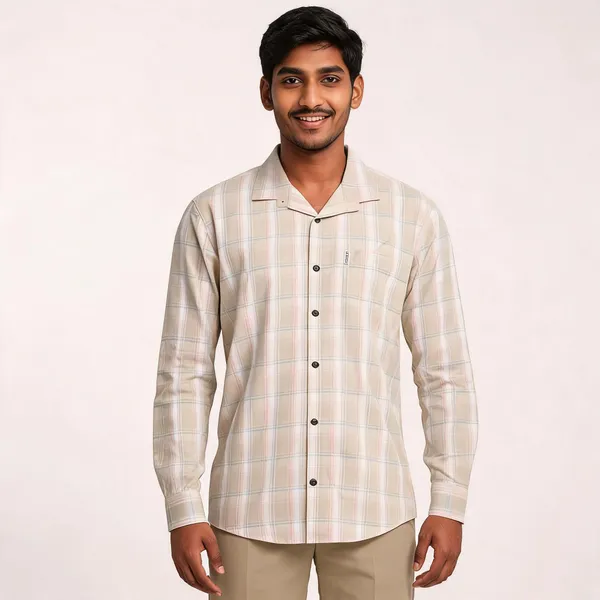 White_Cotton_Oxford_Full_Sleeve_Check_Shirt_For_Men