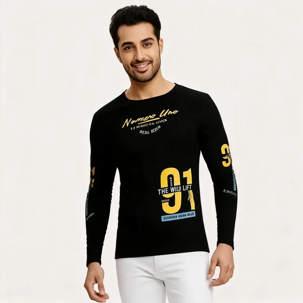 Black_Cotton_Hosiery_T-Shirt_For_Men