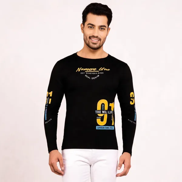 Black_Cotton_Hosiery_T-Shirt_For_Men