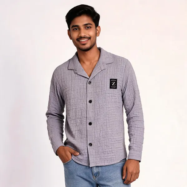 Grey_Popcorn_Fabric_Shirt_For_Men