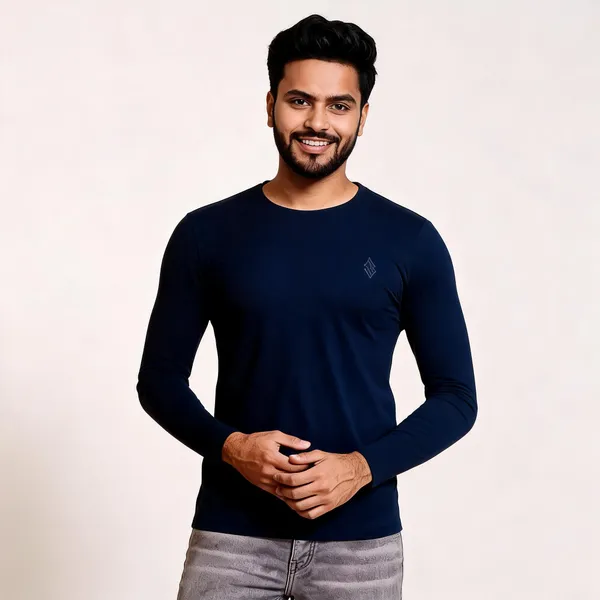 Navy_Blue_Cotton_Hosiery_T-Shirt_For_Men