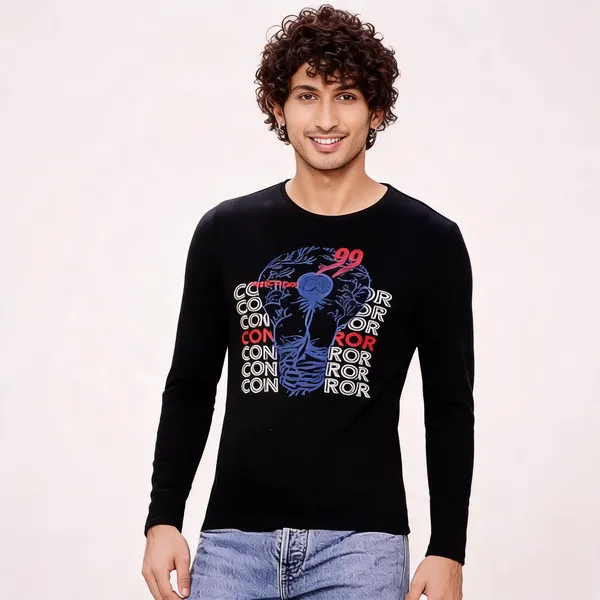 Black_Cotton_Hosiery_T-Shirt_For_Men