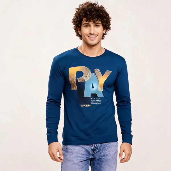Blue_Cotton_Hosiery_T-Shirt_For_Men