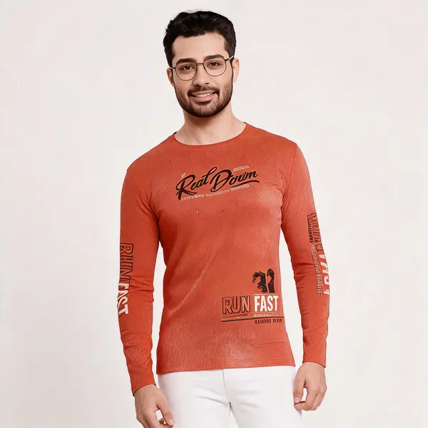 Orange_Cotton_Hosiery_T-Shirt_For_Men