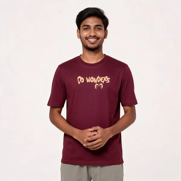 Maroon_Cotton_Hosiery_T-Shirt_For_Men