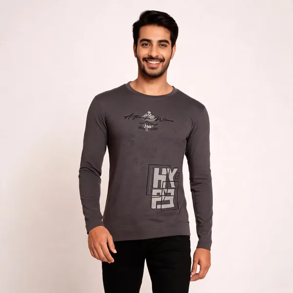 Grey_Cotton_Hosiery_T-Shirt_For_Men