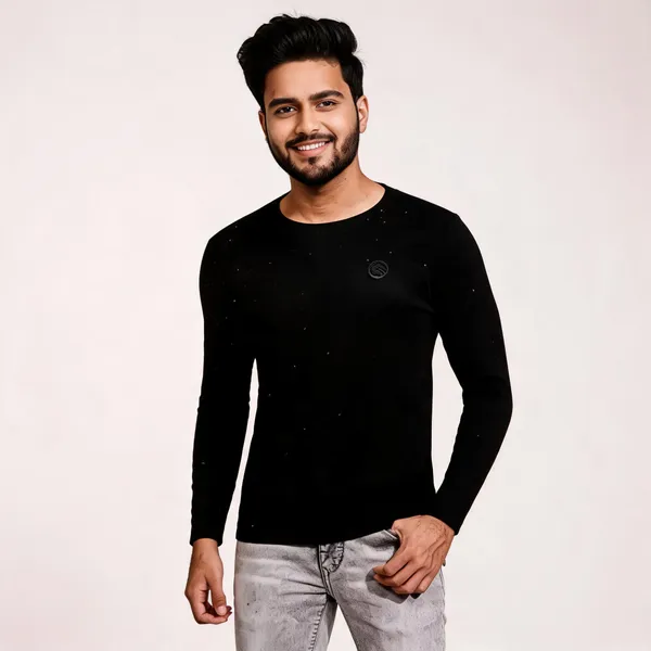 Black_Cotton_Hosiery_T-Shirt_For_Men