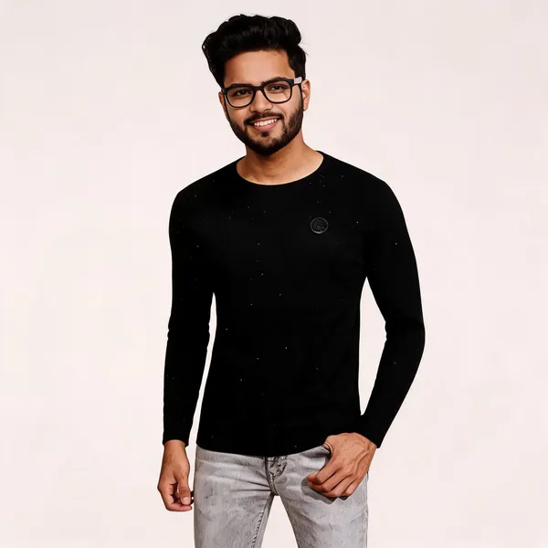 Black_Cotton_Hosiery_T-Shirt_For_Men
