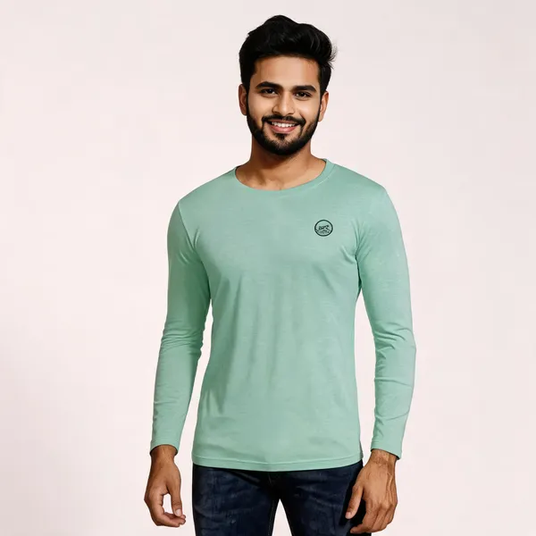 Mint_Green_Cotton_Hosiery_T-Shirt_For_Men