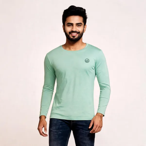Mint_Green_Cotton_Hosiery_T-Shirt_For_Men