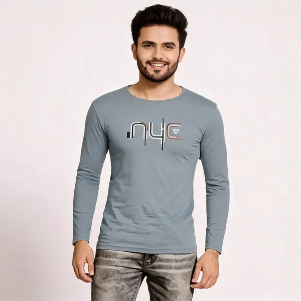 Grey_Cotton_Hosiery_T-Shirt_For_Men