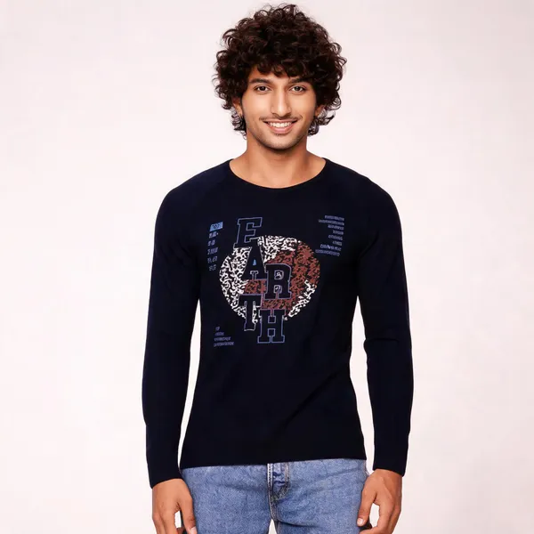 Black_Cotton_Hosiery_T-Shirt_For_Men