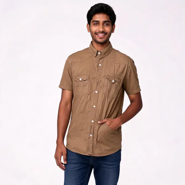 Khaki_Rfd_Half_Sleeve_Shirt_For_Men