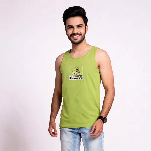 Lime_Green_Cotton_Sleeveless_Vest_For_Men