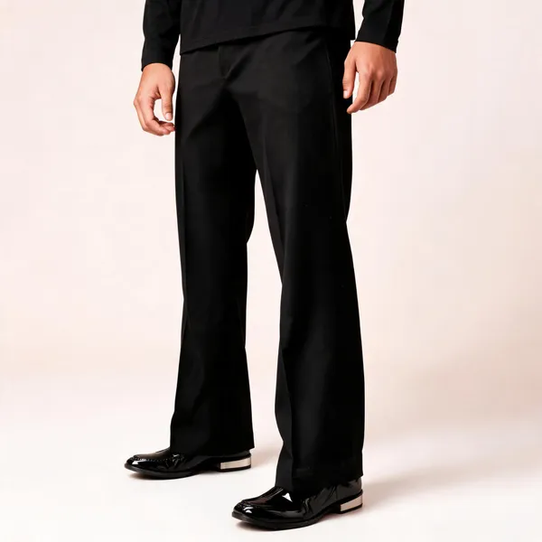 Black_Korean_Fabric_Bootcut_Pants_For_Men