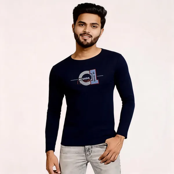 Navy_Cotton_Hosiery_T-Shirt_For_Men