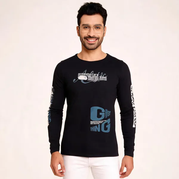Black_Cotton_Hosiery_T-Shirt_For_Men