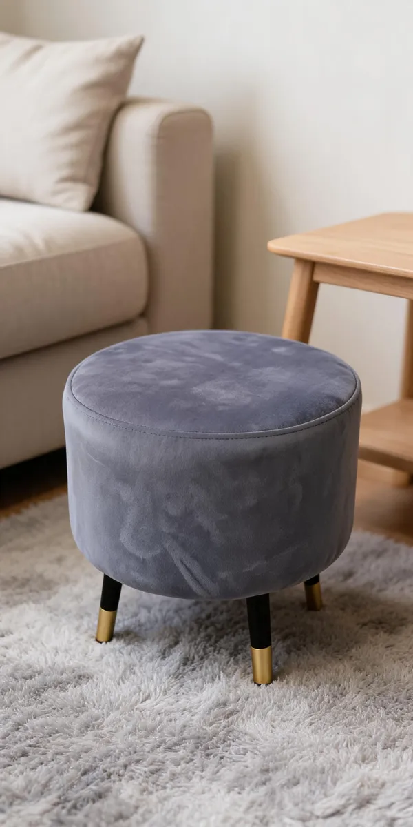 Velvet_Round_Grey_Ottoman_Stool