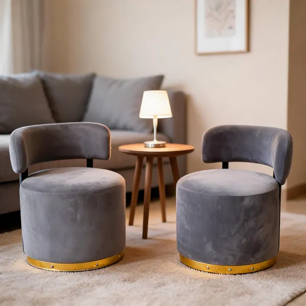 Velvet_Round_Grey_Accent_Chair_Set