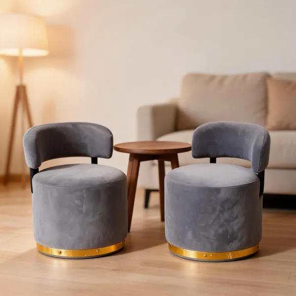 Velvet_Round_Grey_Accent_Chair_Set