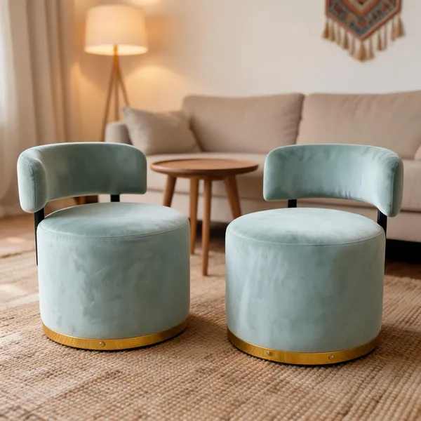 Velvet_Foam_Round_Accent_Chair_Set_Sea_green_