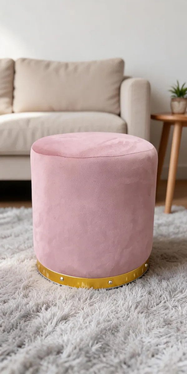 Velvet_Foam_Round_Ottoman_Stool_Pink